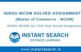 Ignou MCOM Solved Assignments