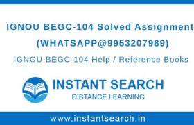 IGNOU BEGC104 Solved Assignment
