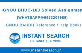 BHDC103 Assignment IGNOU