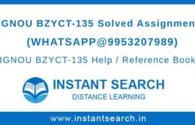 IGNOU BZYCT-135 Solved Assignment